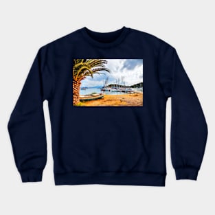 Lefkas Boats And Yachts Harbor Crewneck Sweatshirt